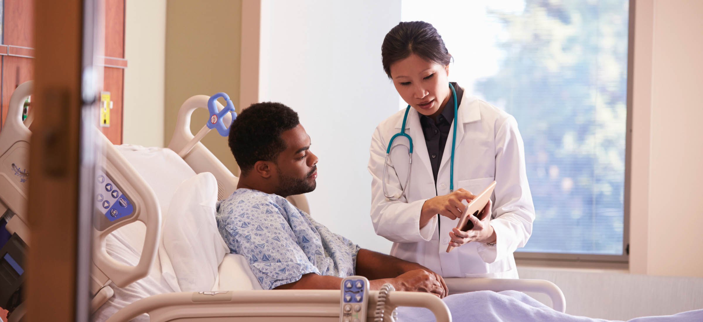 Nurse and Patient in a hospital room